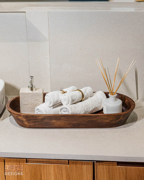 Wooden Dough Bowl - Natural Acacia Wood