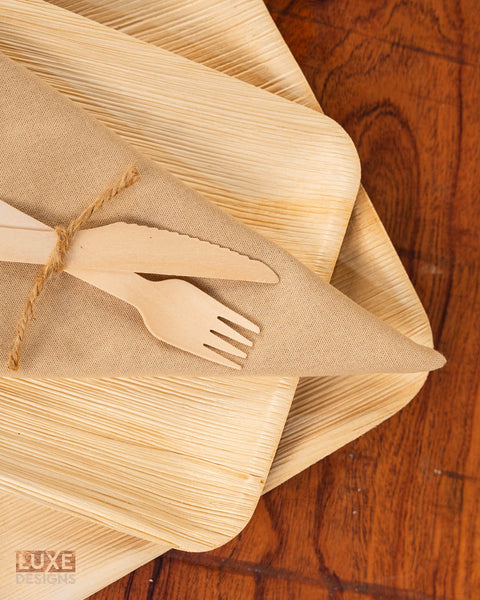 Disposable Leaf Plates 10" - Set of 50
