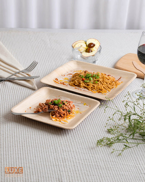 Disposable Leaf Plates 10" & 8" - Set of 50
