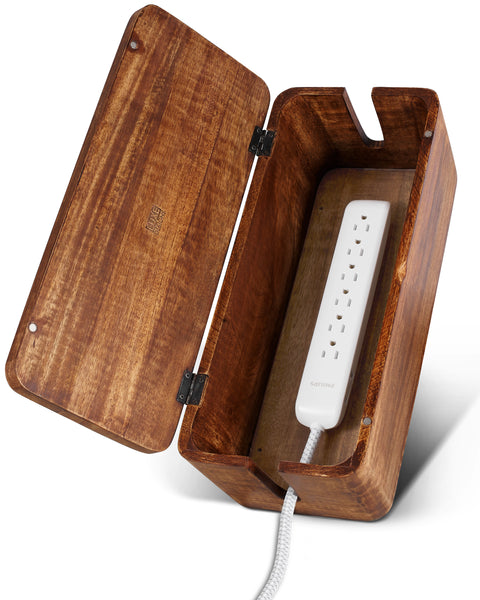 Cable Management Box - Mango Wood