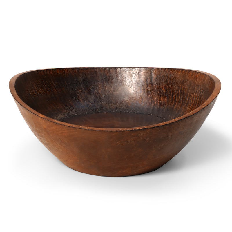 Artisan-Crafted Mango Wood Wavy Fruit Bowl: Exquisite Handmade Design from India