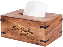 Rustic Natural Mango Wood Tissue Dispenser - Rectangle
