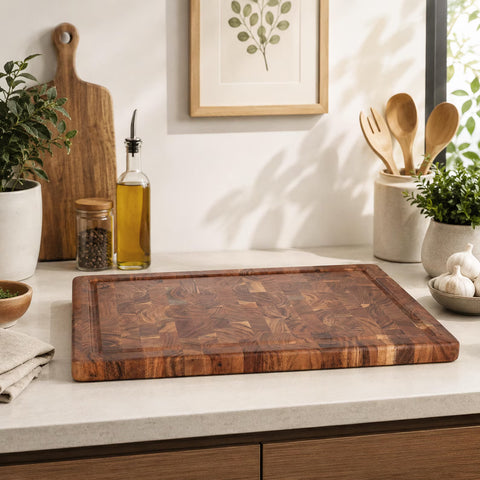 Personalized XL End Grain Butcher Block Cutting Board and Charcuterie Platter, Custom Engraved Wedding and Anniversary Gift