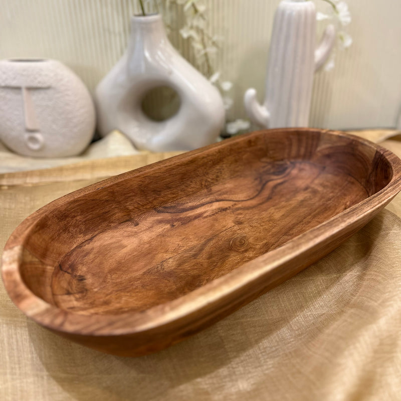 Handmade Hand Carved Extra Large Bread Bowl, Large Handmade Wood Dough Bowl, Farmhouse Decor Rustic Wood Bowl, Centerpieces for Dining Table