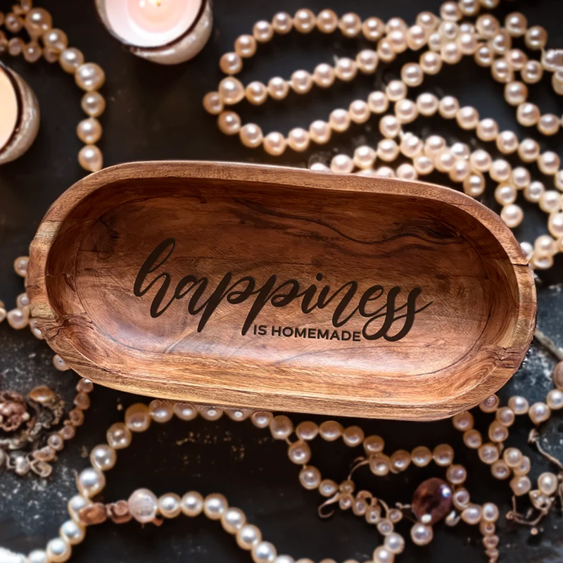 Large Prayer Bowl, Unique Housewarming, Special Wood Gift, Wooden Hand Carved Dough Bowl, Thankful Family Table Decor, Wedding Gift