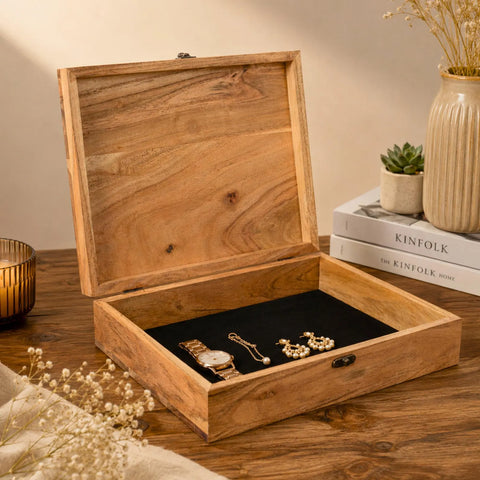 Personalized Memory Box: Bleached Acacia Keepsake Box, Wedding Gift, Anniversary Gift