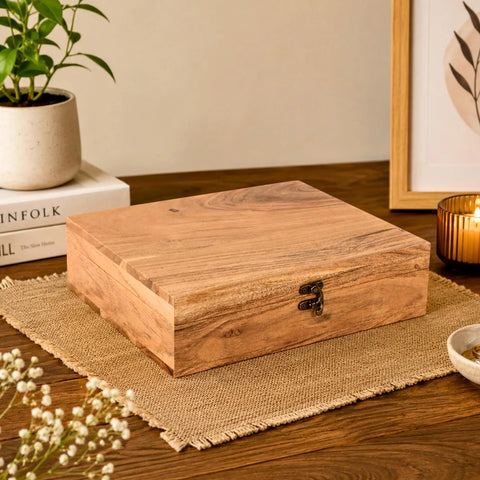 Personalized Memory Box: Bleached Acacia Keepsake Box, Wedding Gift, Anniversary Gift