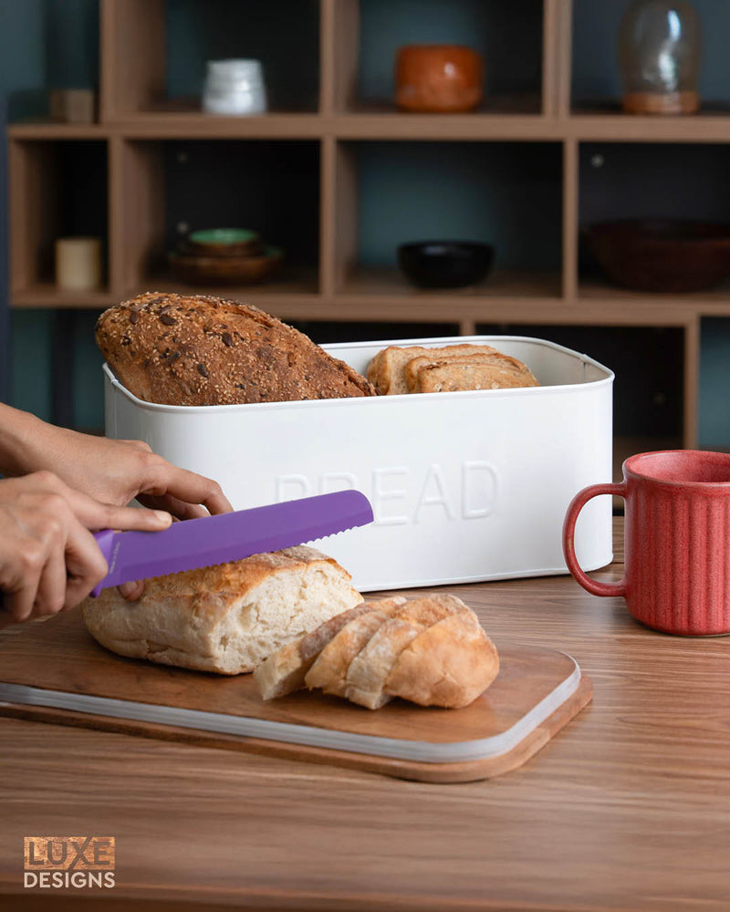 Metal Bread Box with Wooden Lid (IND-BreadBoxWT)