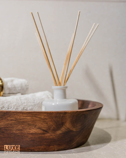 Wooden Dough Bowl - Natural Acacia Wood