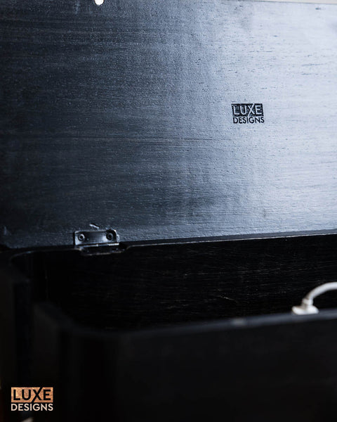 Cable Management Wood Box - Black