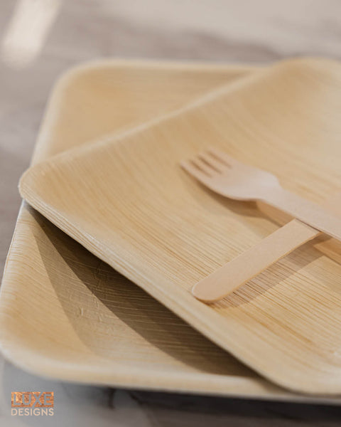 Disposable Leaf Plates 10" & 8" - Set of 50