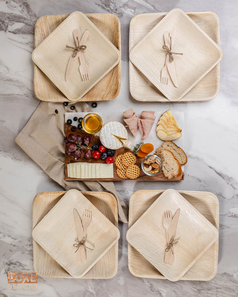 Disposable Leaf Plates 10" & 8" - Set of 50