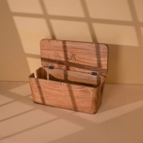 Extra Large Cable Management Box – Handmade Mango Wood Cord Organizer & Power Strip Cover