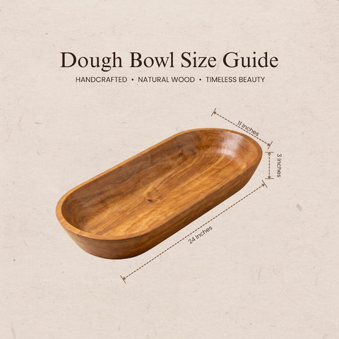 Wood Dough Bowl Extra Large, Rustic Wooden Bread Bowl, Handmade Table Centerpiece for Holiday Hosting (Dark Burnt)