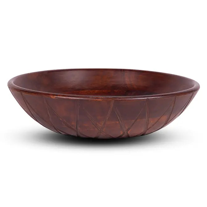 Round Wood Modern Rustic Decorative Bowl 12 inch –  Acacia