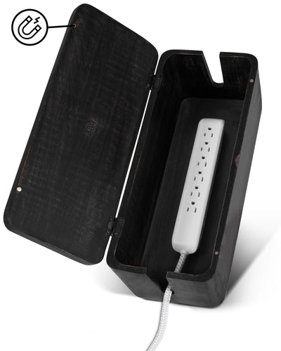 Cable Management Wood Box (IND-BlackMangoBox)
