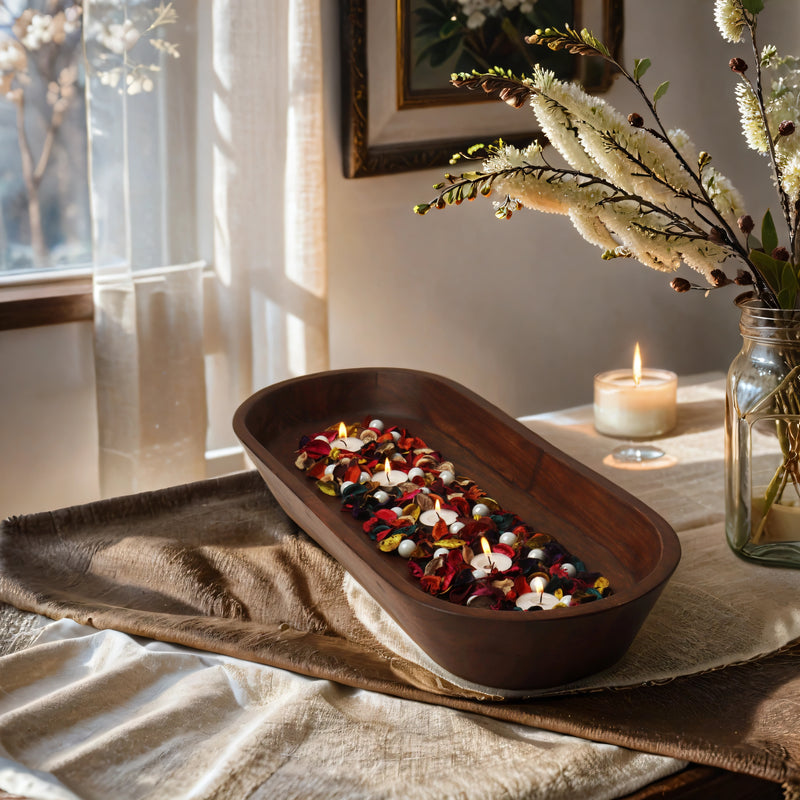 Acacia Wood Walnut Dough Bowl