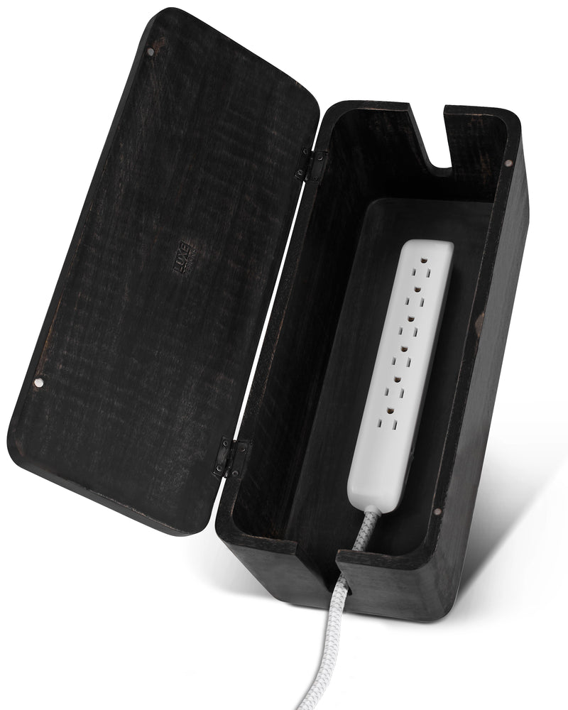 Cable Management Wood Box (IND-BlackMangoBox)