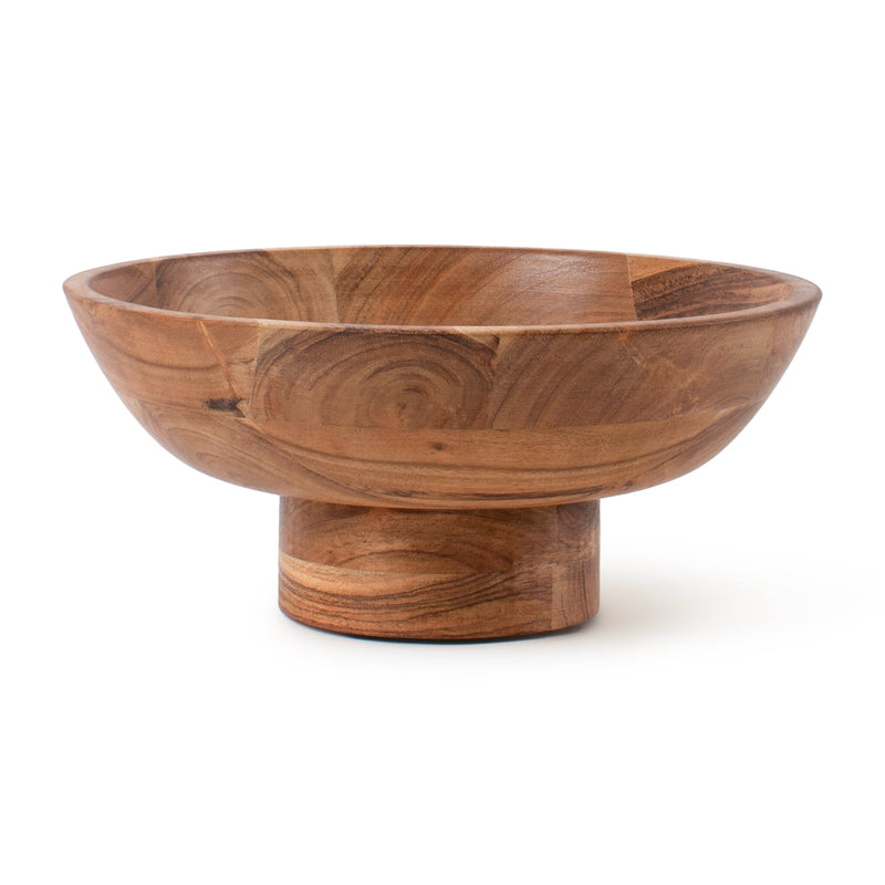 Wooden Footed Bowl by Luxe Designs – Handcrafted Decorative Fruit Bowl with Elegant Footed Base for Dining, Serving, and Home Décor – Perfect for Fruits, Snacks, and Centerpiece Display