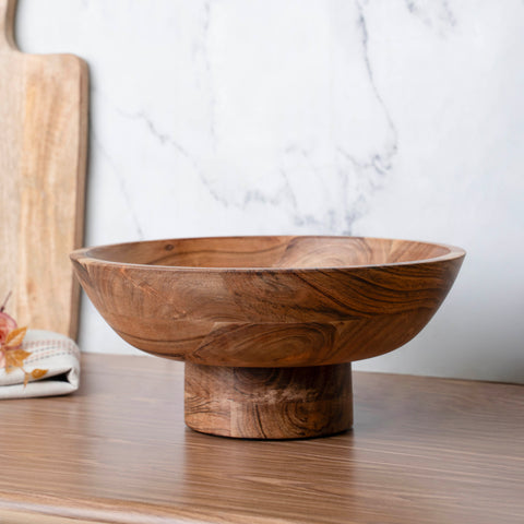Handcrafted Wooden Footed Bowl