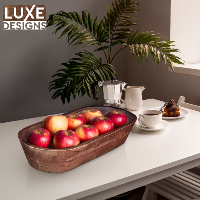 Acacia Wood Walnut Dough Bowl