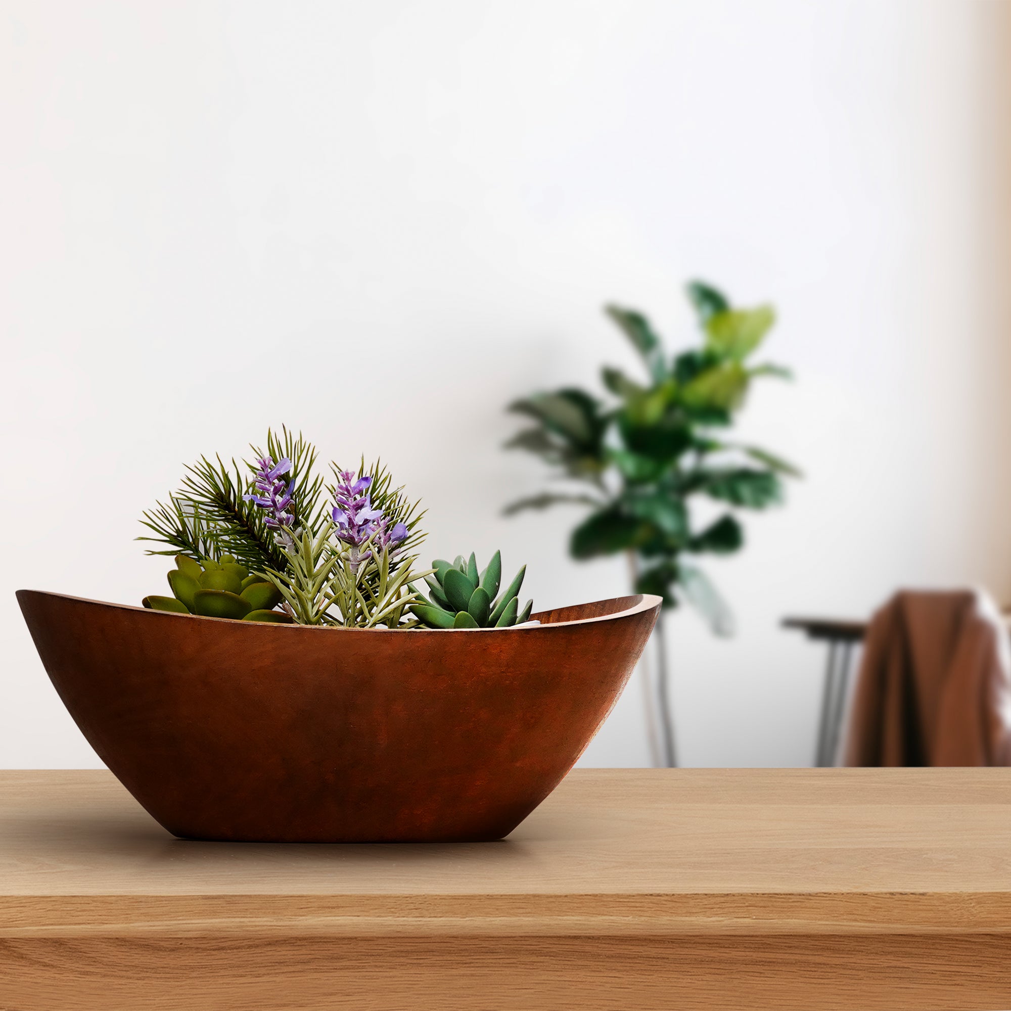 Artisan-Crafted Mango Wood Wavy Fruit Bowl: Exquisite Handmade Design from India